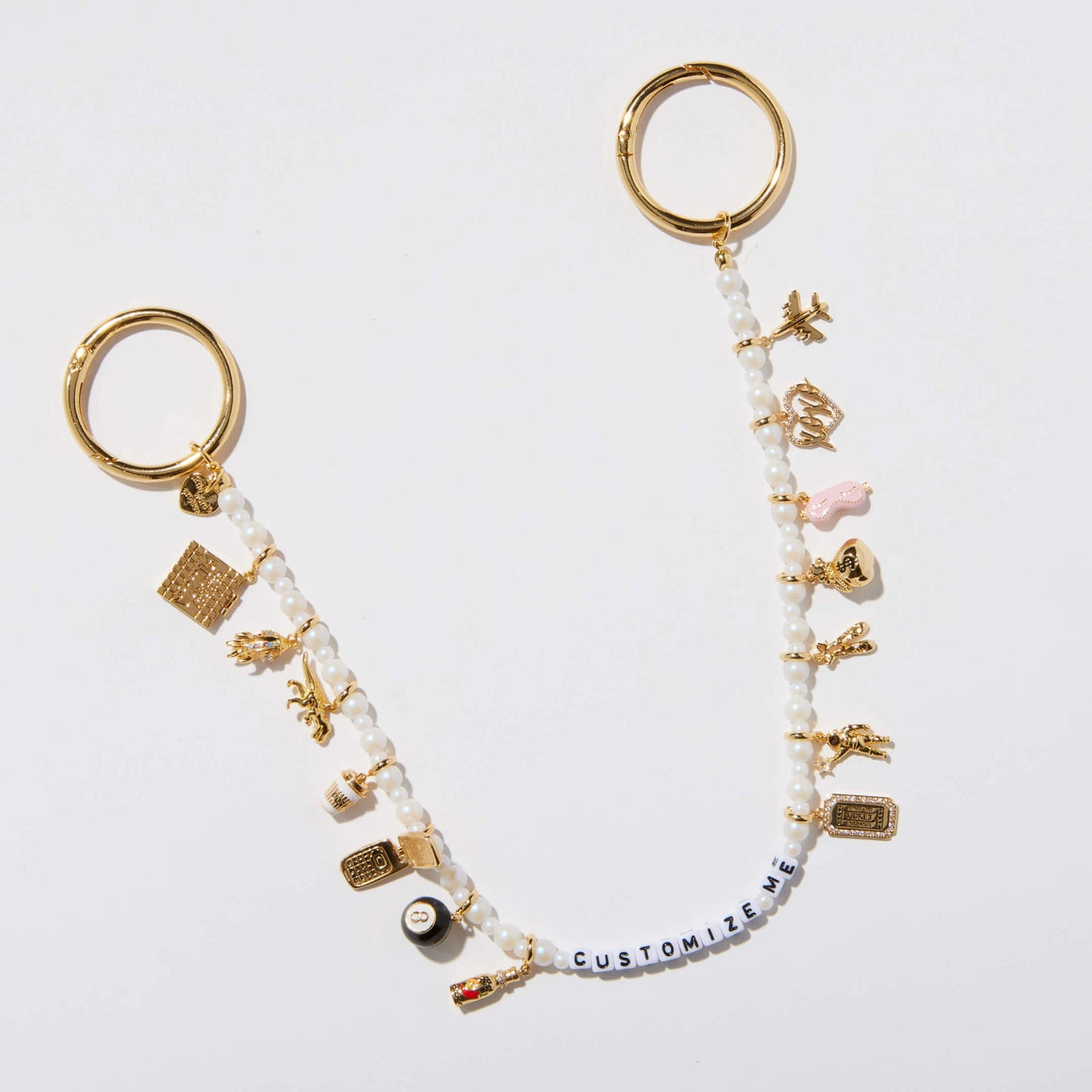 Minimalist Geometric Stainless Steel Cubic Zirconia Inlay Pendant Charm Bar 18K Gold Plated