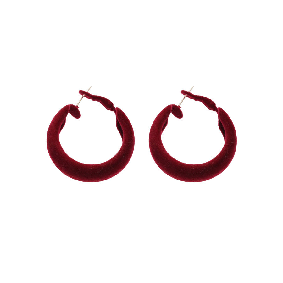 Pendientes de aro geométricos flocados para mujer con postes de plata de ley 925, acabado galvanizado, joyería de moda informal y apropiada para la oficina