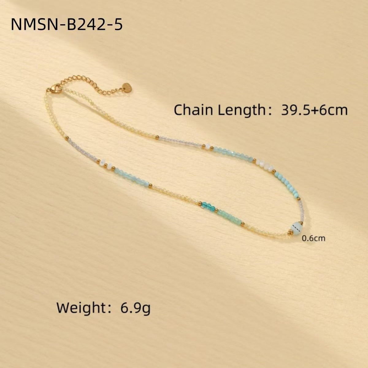 Elegante Collana con Pendente in Acciaio Inossidabile con Perline, Stile OL, Placcata, da Donna