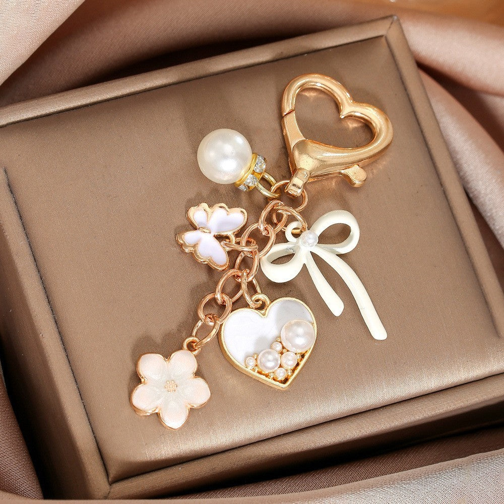 Sweet Minimalist Geometric Star Moon Zinc Alloy Keychain Bag Charm