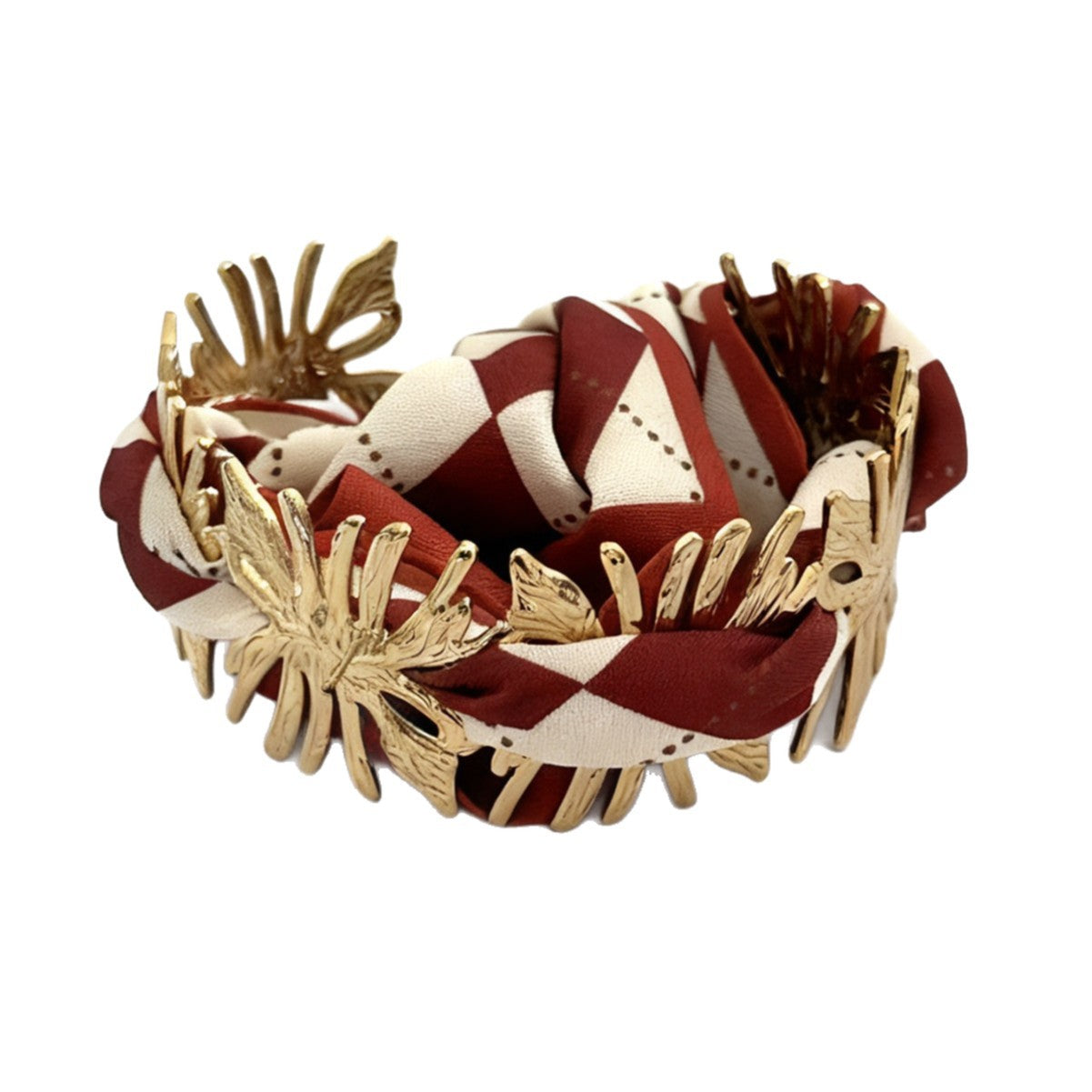 Bracciale rigido aperto vintage in acciaio inossidabile placcato con motivo floreale rotondo