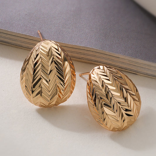 Vintage 18K Gold Plated Brass Geometric Teardrop Earrings for Women