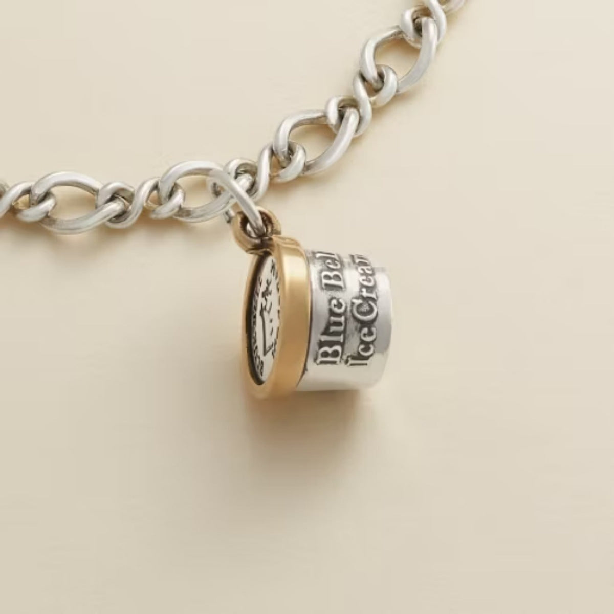 Colorful Geometric Brass Plated Necklace with Ice Cream Food Charms