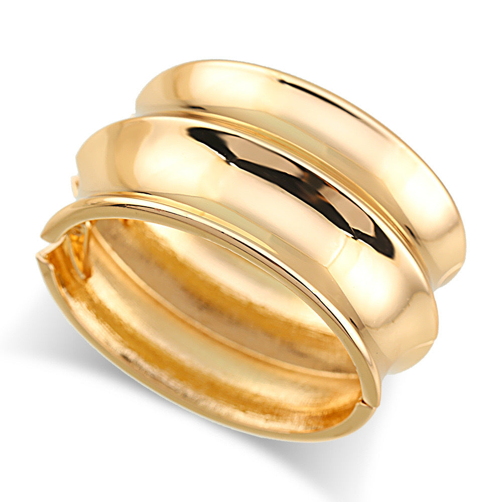 Vintage Streetwear Geometric Plated Alloy Cuff Bracelet