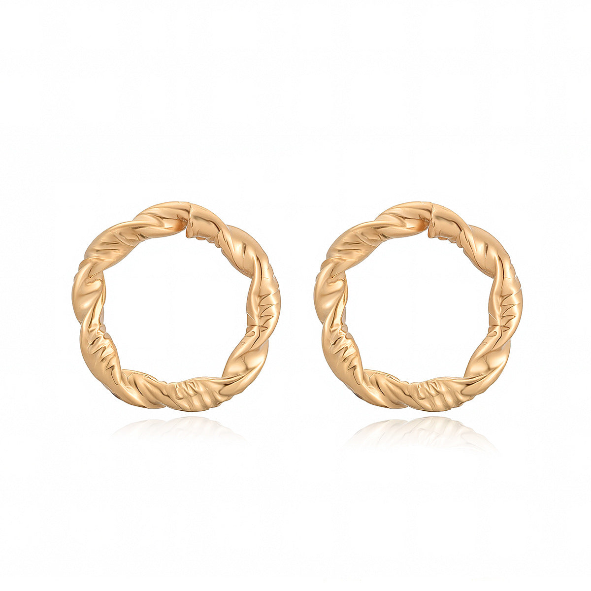 Minimalist Geometric 18K Gold Plated Stainless Steel Stud Earrings for Women