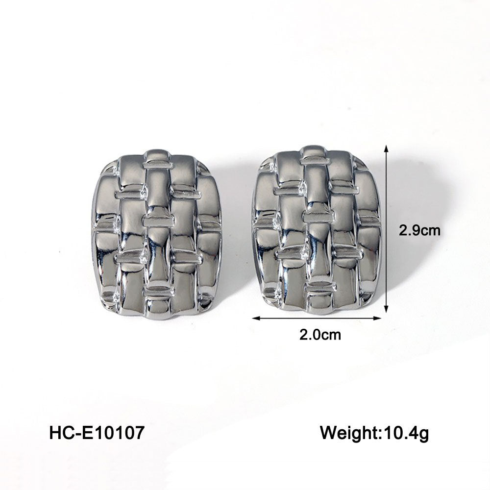 Orecchini da donna quadrati in acciaio inossidabile geometrici minimalisti con placcatura in oro 18 carati, ipoallergenici e resistenti allo scolorimento