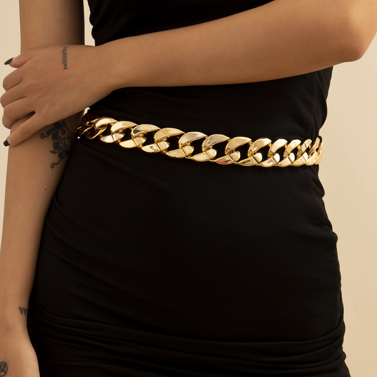Hip Hop Style Geometric Hollow Waist Chain for Women with Lobster Clasp in Metal