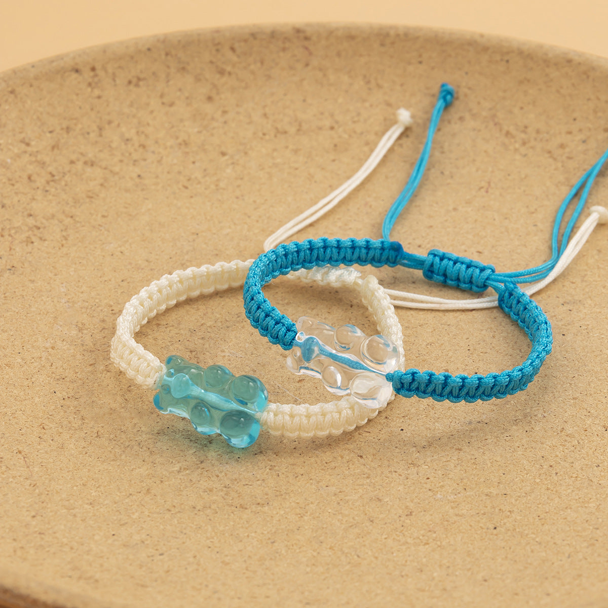 Minimalist Ethnic Geometric Number Acrylic Braided Adjustable Bracelet for Couples