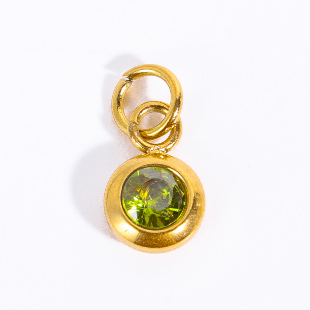 Vintage French Rose Flower Pendant Necklace 18K Gold Plated Titanium Steel Double Layer Beaded Chain