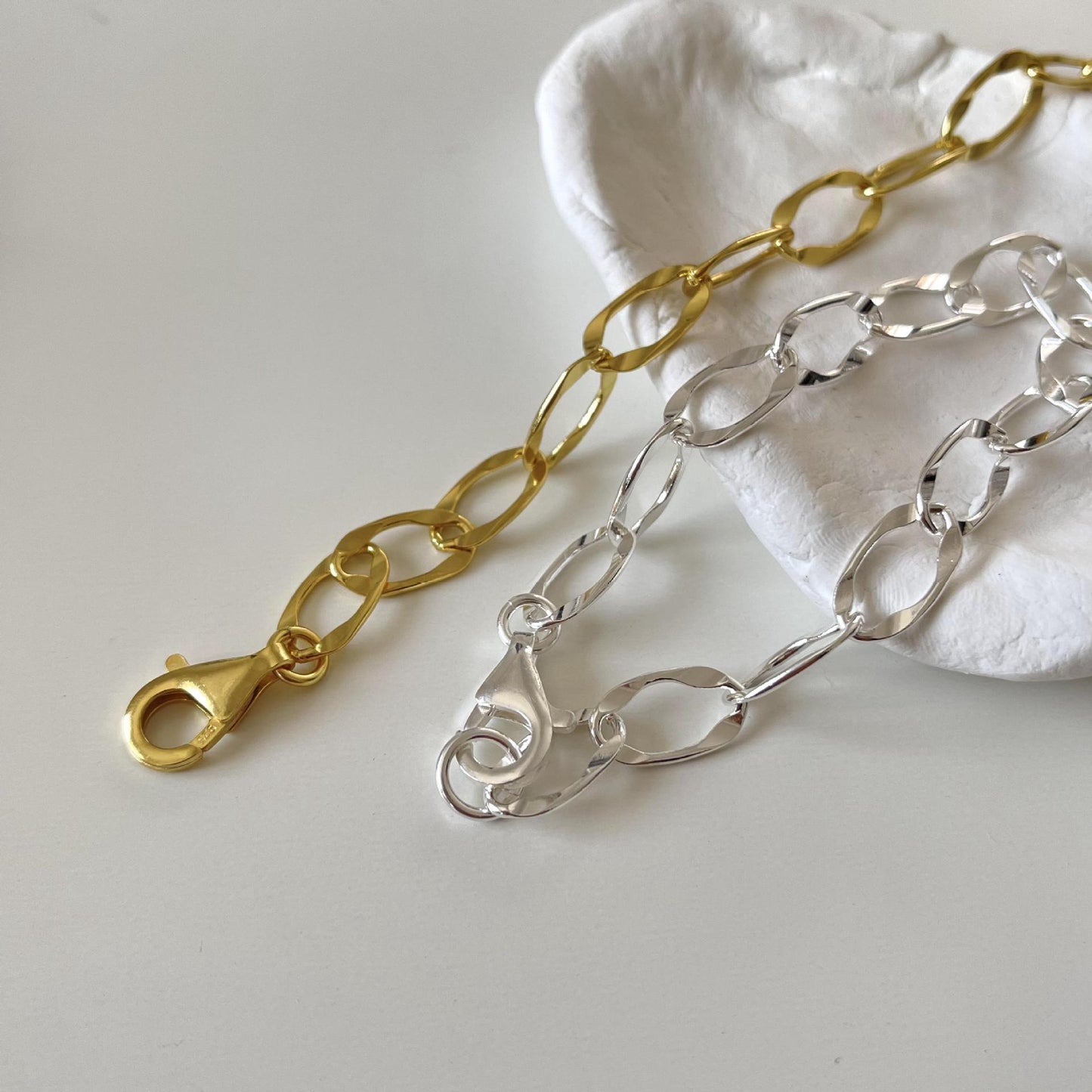 Bracciale rotondo geometrico da donna placcato in argento sterling 925 resistente
