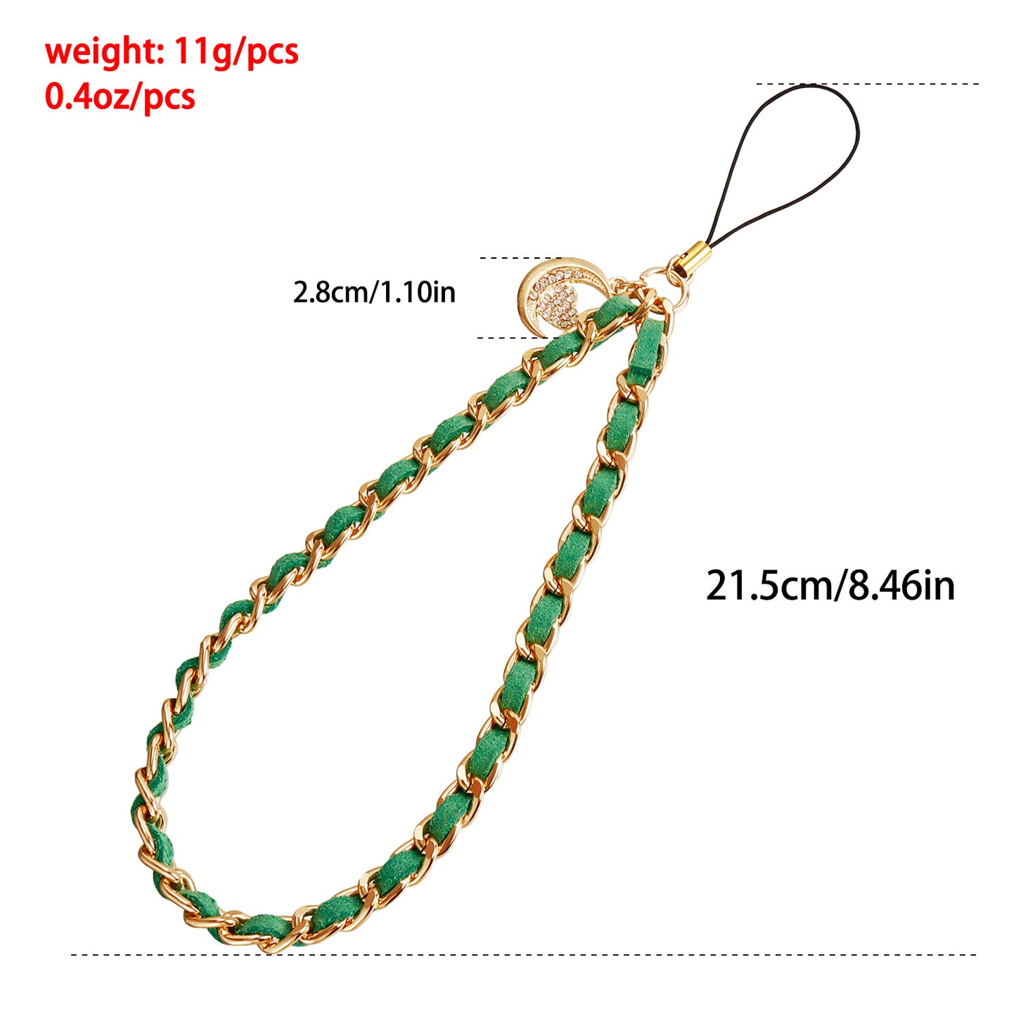 Minimalist Acrylic Heart Teardrop Plated Phone Chain Strap