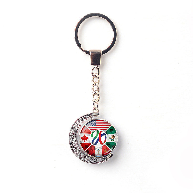 Rotating Moon Alloy Keychain Charm