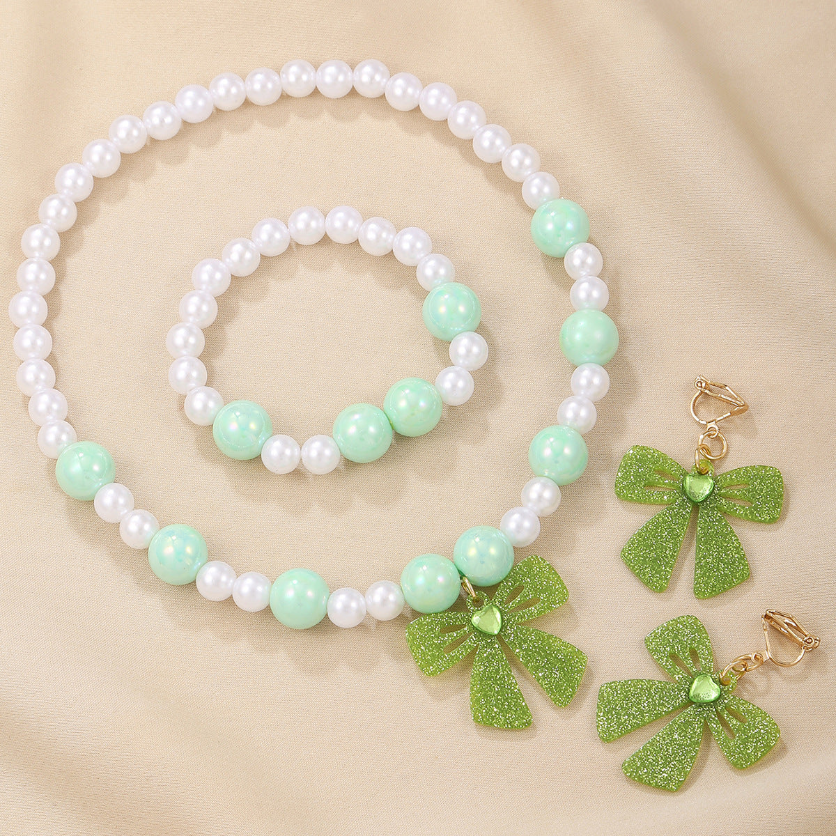 Sweet Butterfly Bow Pendant Necklace for Girls Made of Acrylic and Resin on Beaded Chain Adjustable for Ages 3-10+