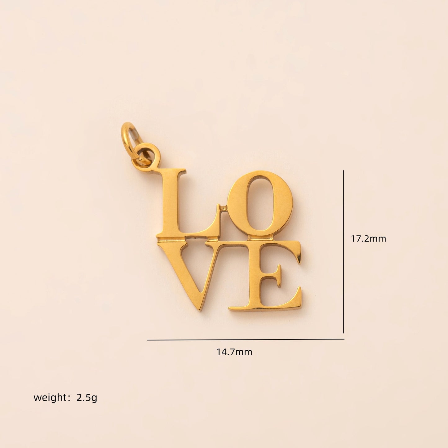Vintage Geometric Love Charm Bar Titanium Steel PVD Gold Plated Pendant Necklace for Unisex