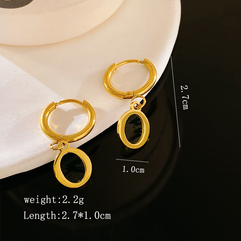 Minimalist Luxury Letter Brass Plated Earrings with Stainless Steel Posts for Women