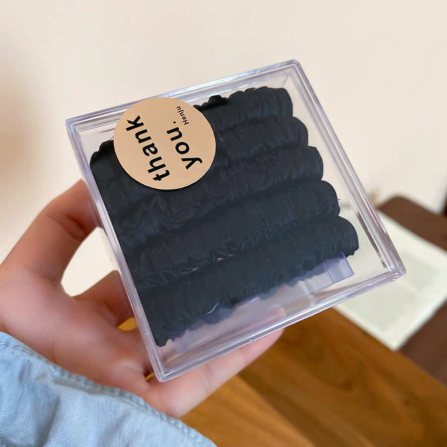 Minimalist Fabric Hair Tie Set for Ponytail with High Elasticity and Round Geometric Design for Everyday Commuting