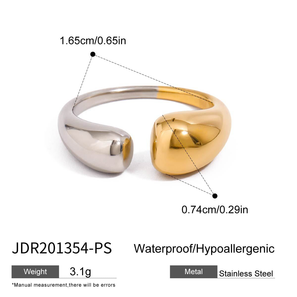 Geometric Plated Stainless Steel Ring for Women