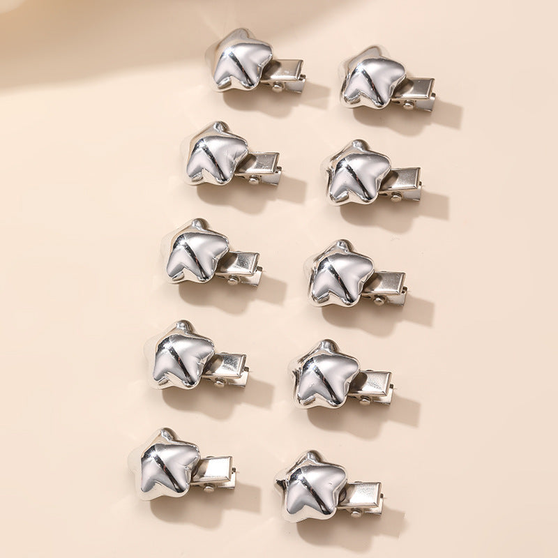 Natural Style Bow-Shaped Hair Clip Set for Girls with Polyester Material and Ruffled Mesh Detail