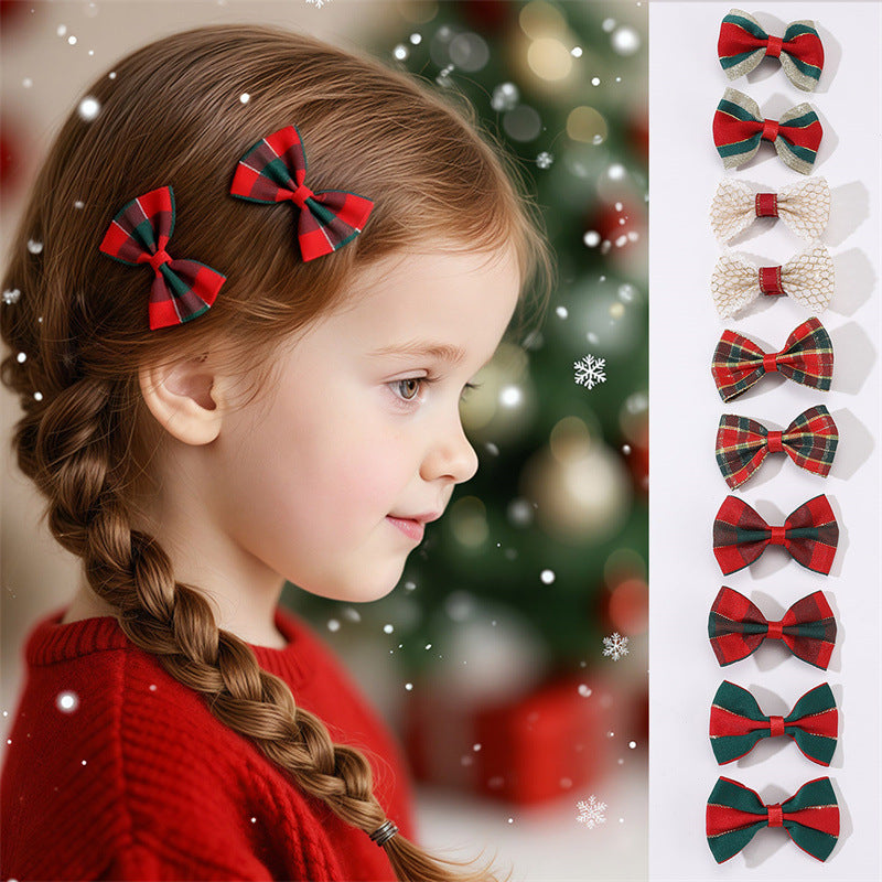 Natural Style Bow Hair Clip for Girls with Ruffled and Netted Details Made of Plastic Resin Duckbill Clip Princess Collection