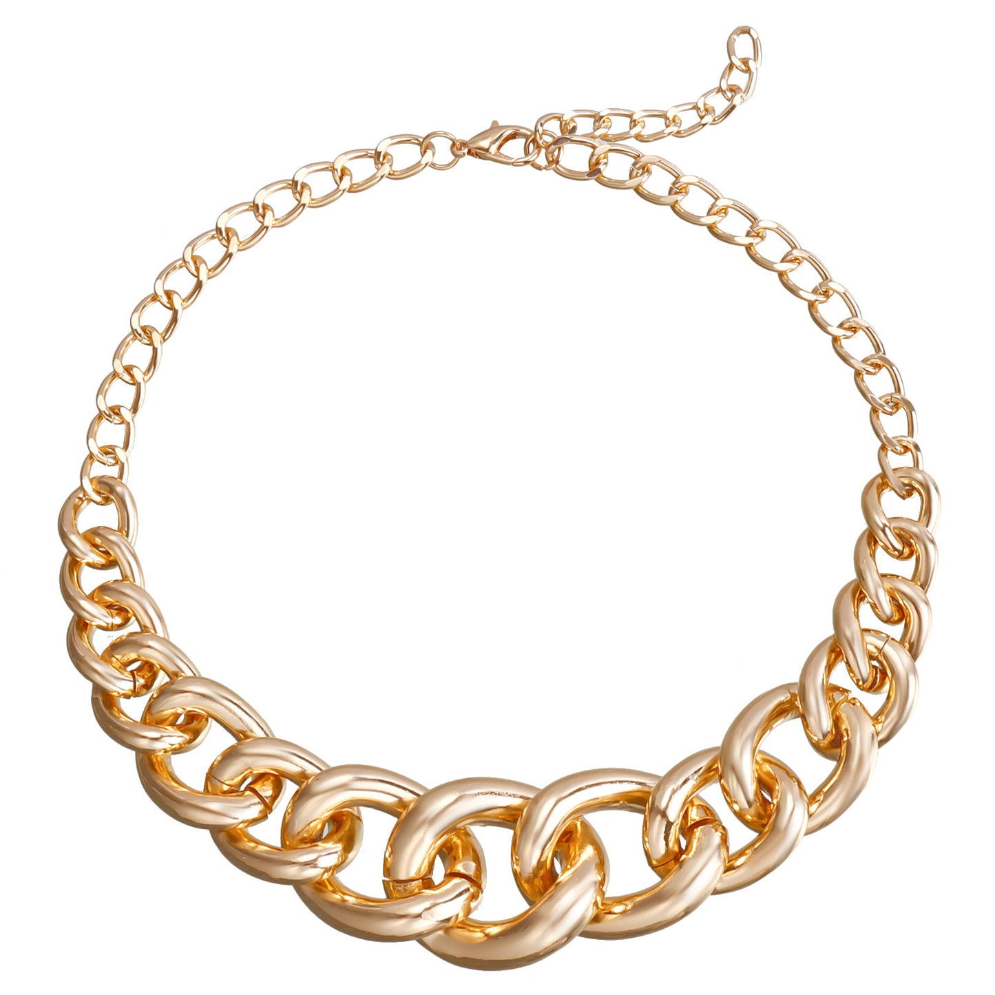 Punk Style Geometric Chunky Necklace for Women with Electroplated Metal Chain and Clavicle Design