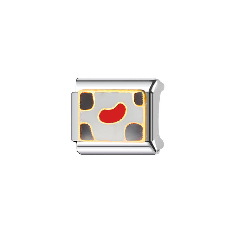 Vintage Sweet Heart Plated Stainless Steel Charm Bar