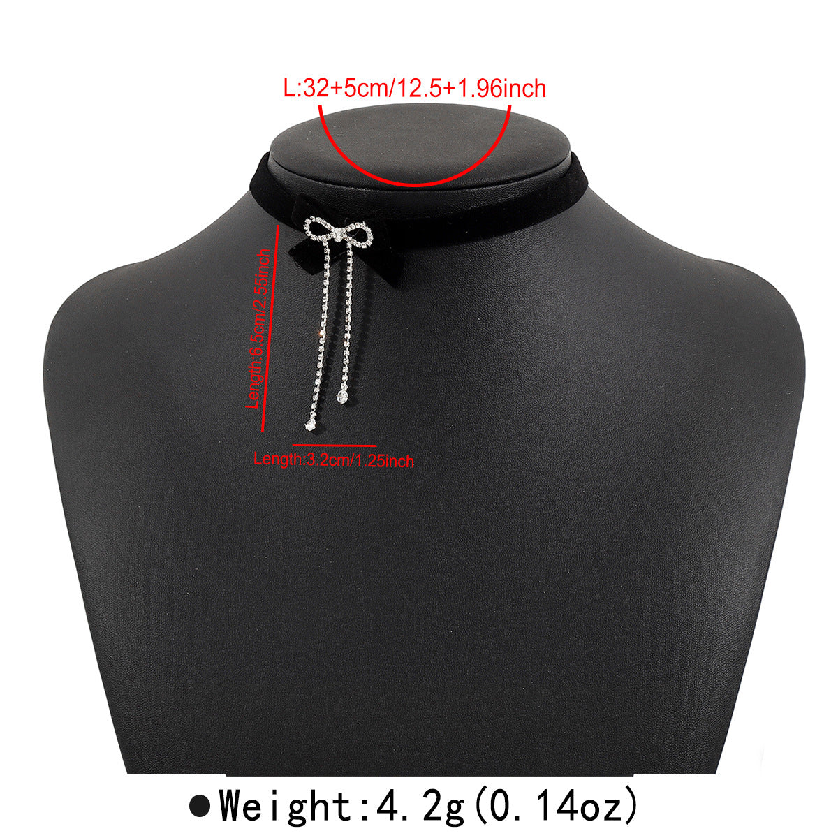 Gargantilla de terciopelo vintage para mujer con lazo, detalles de diamantes de imitación y cadena minimalista a la clavícula