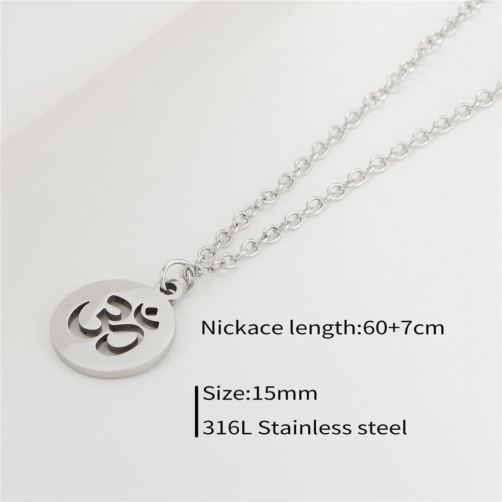 Punk Hip-hop Minimalist Star Geometric Titanium Steel Plated Pendant Necklace with Cable Chain