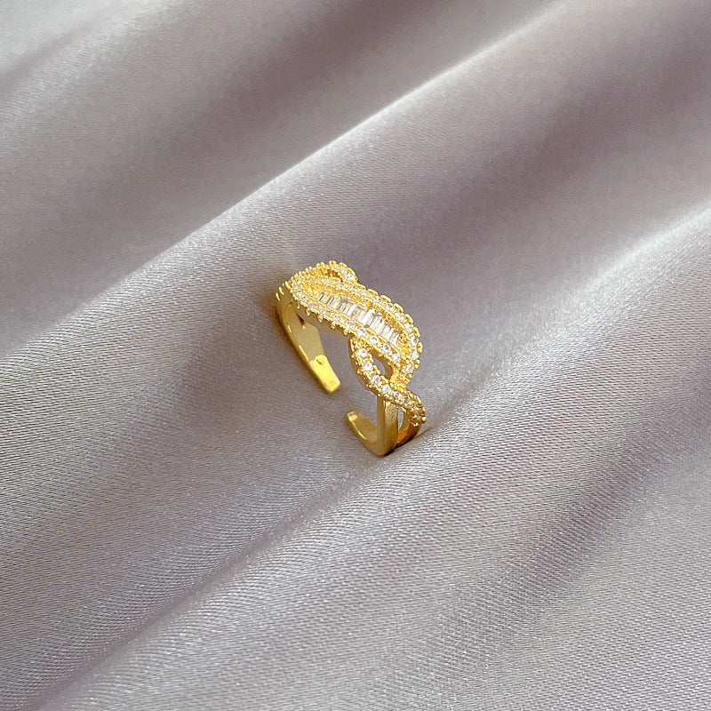 Cartoon Style Crown-Shaped Brass Ring with Plating Finish Adjustable Fashion Ring for Women
