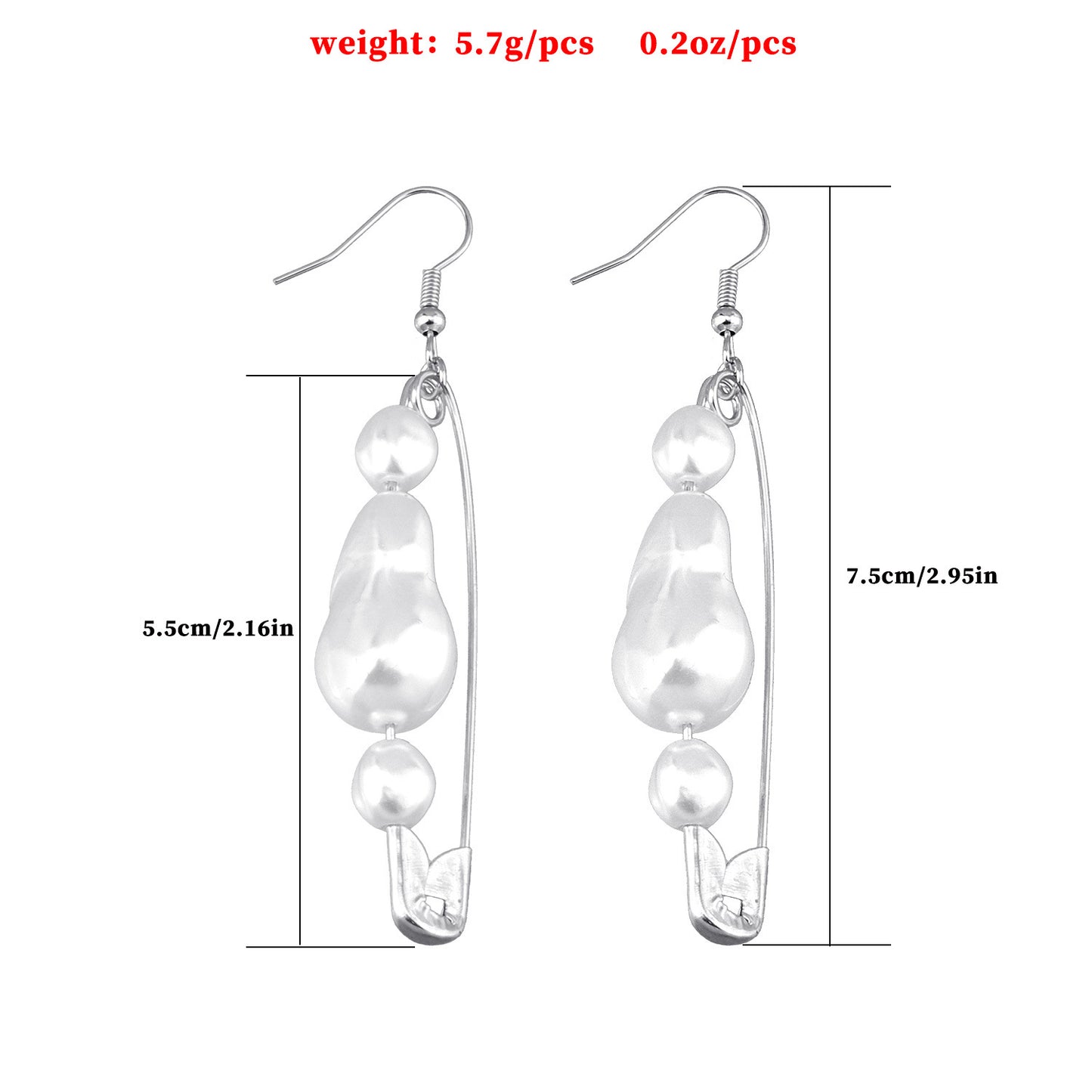 Geometric Shape Alloy Brooch Earrings for Women with Electroplated Finish