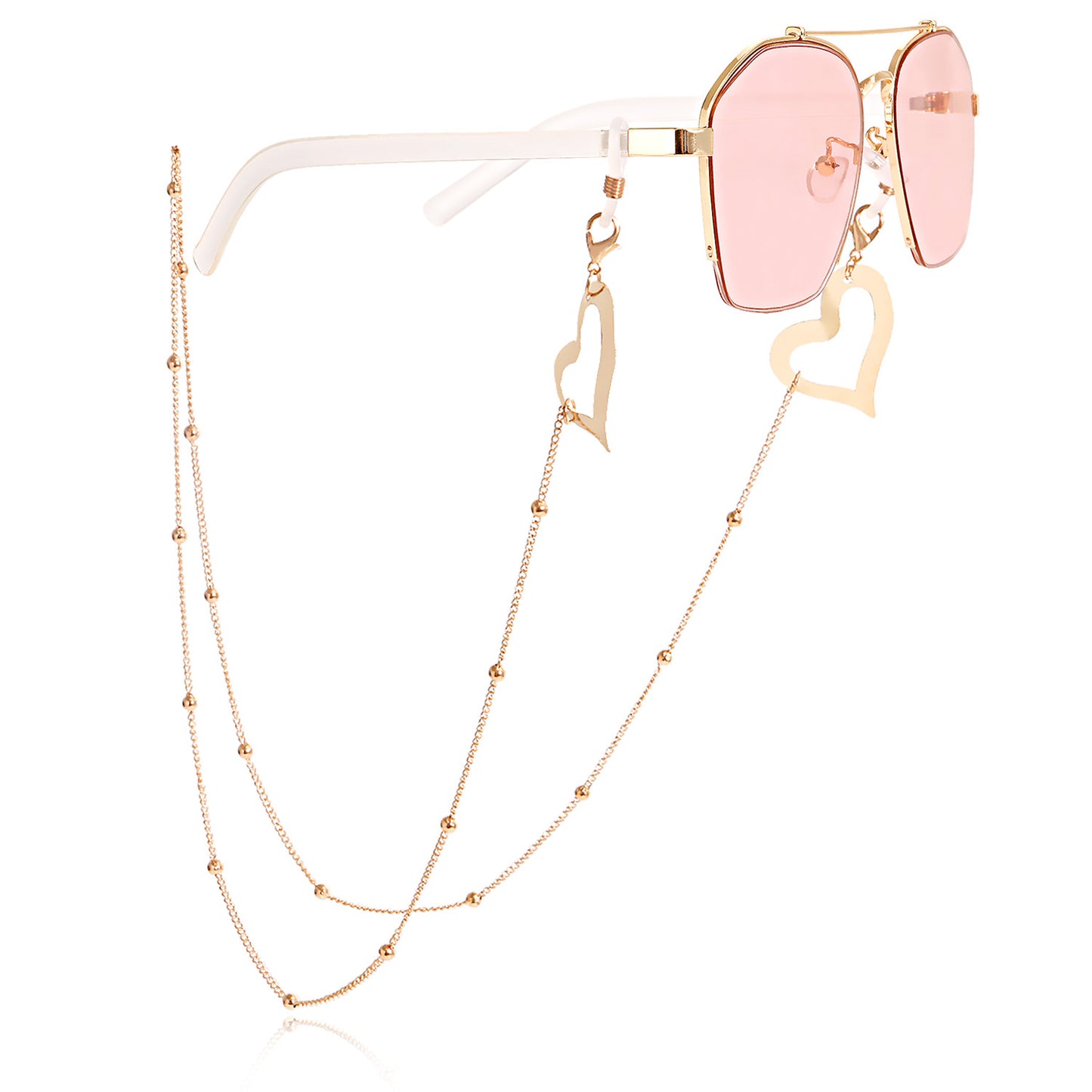 Leaf Heart Shaped Alloy Mask Chain and Eyeglass Holder