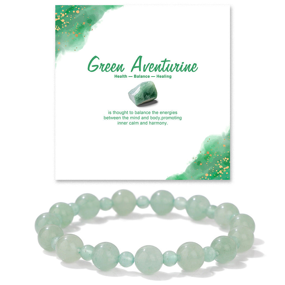 Minimalist Sweet Natural Crystal Beaded Bracelet Unisex 8mm Elastic Stretch Bangle with Star and Geometric Charms