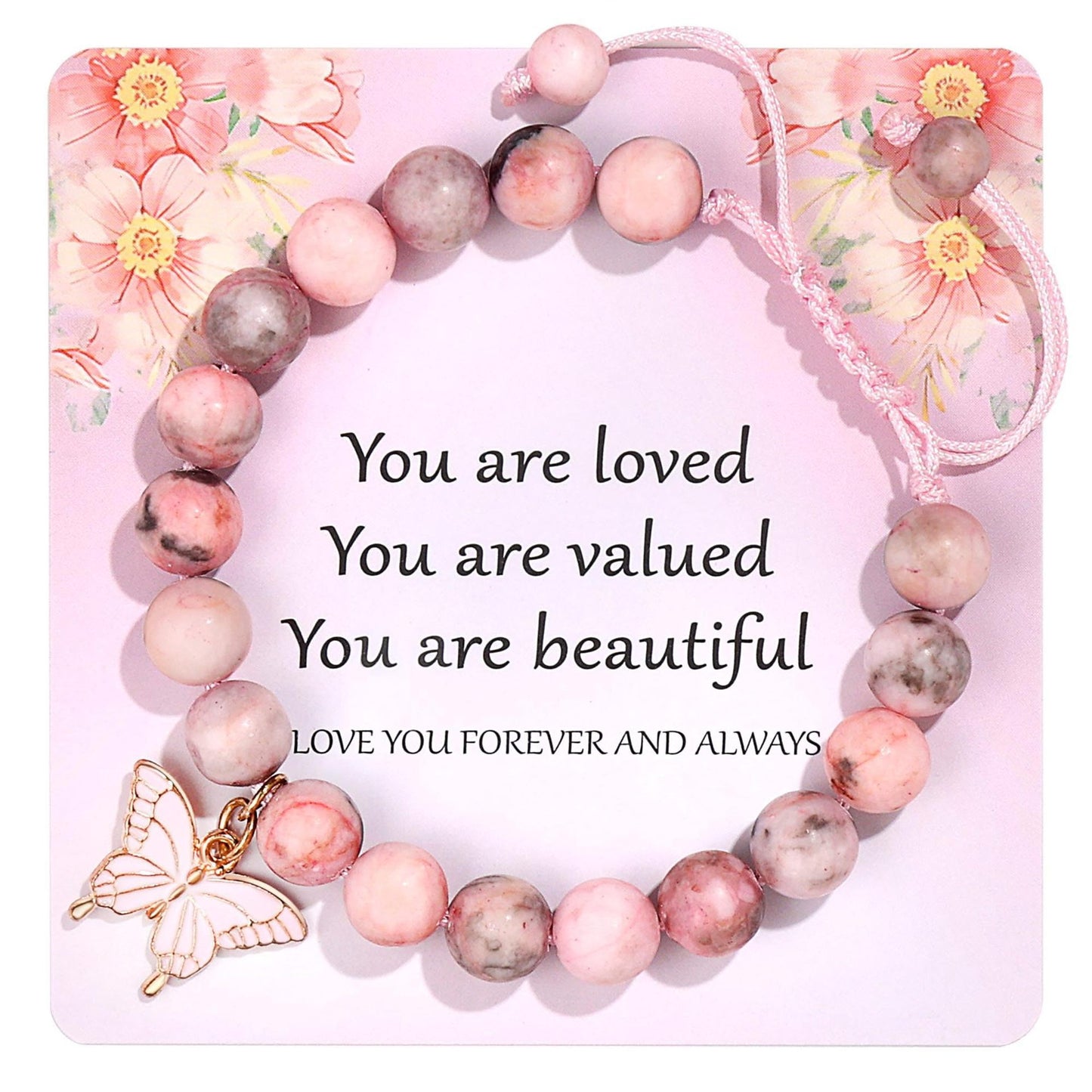 Elegant Agate Butterfly Floral Bracelet for Women