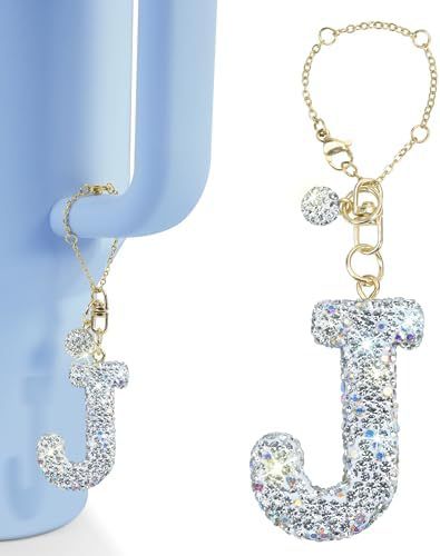 Rhinestone Inlaid Letter Resin Charm Bar