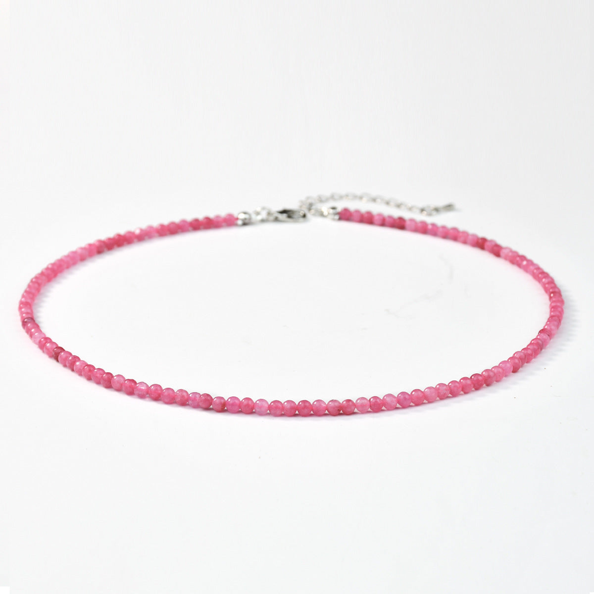 Collar colgante geométrico artístico vintage para mujer con cuentas de piedra natural tejidas a mano en cadena de bola redonda