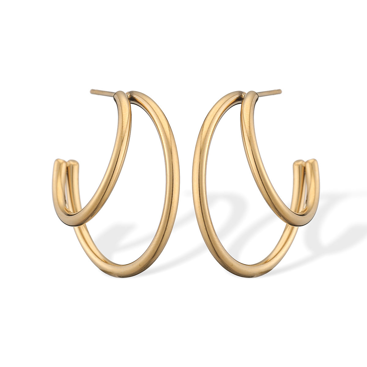 Minimalist Geometric Stainless Steel Earrings for Women with Plated Finish Irregular Design Fashionable and Versatile