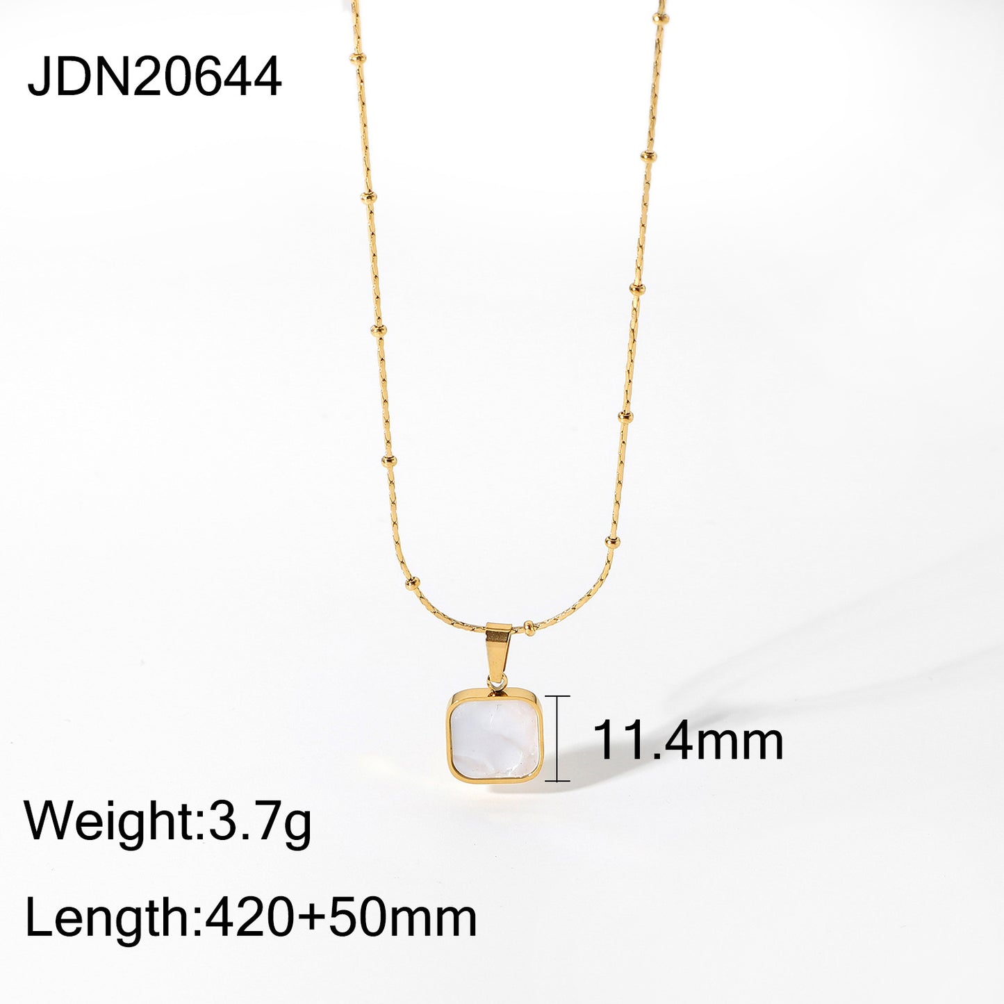 Collar Minimalista de Concha Dulce y Fresca para Mujer en Acero Inoxidable con Diseño Geométrico y Acabado Chapado en Oro
