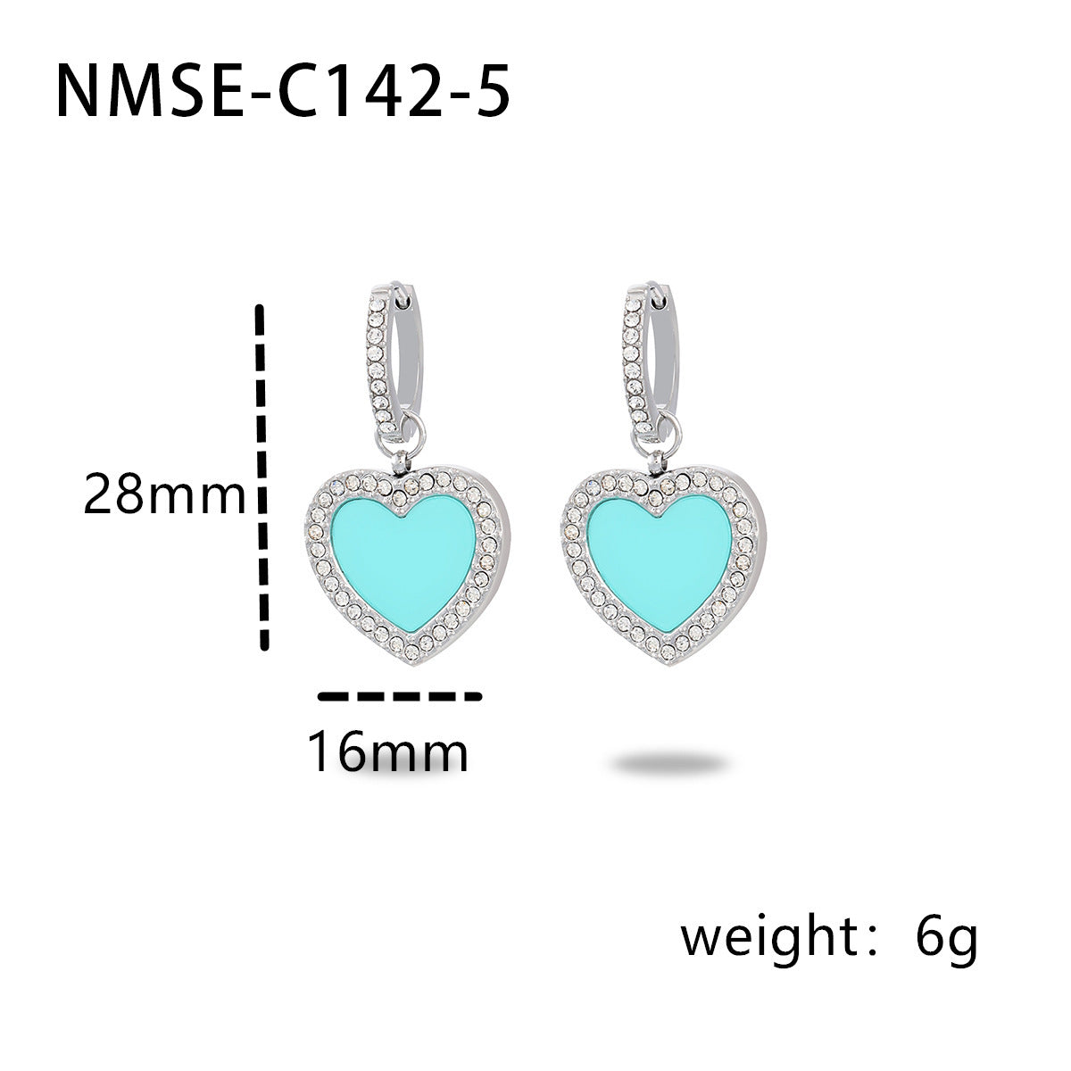 Orecchini da Donna Vintage a Cuore con Strass in Acciaio al Titanio, Gioielli di Moda Minimalisti con Finitura Placcata