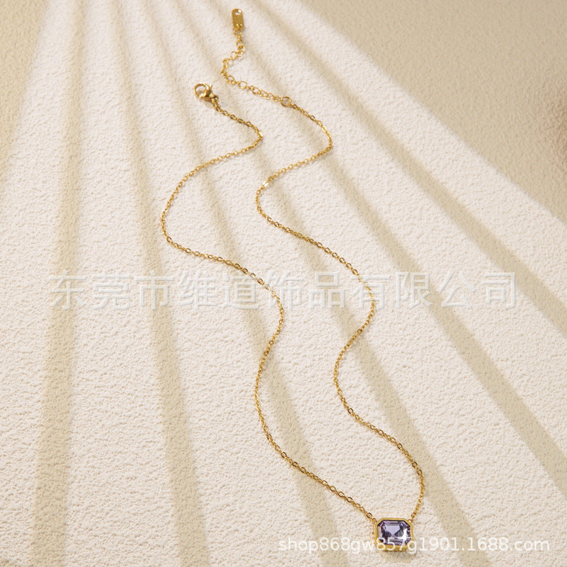 Minimalist Heart Teardrop Geometric Stainless Steel Plated Pendant Necklace for Women