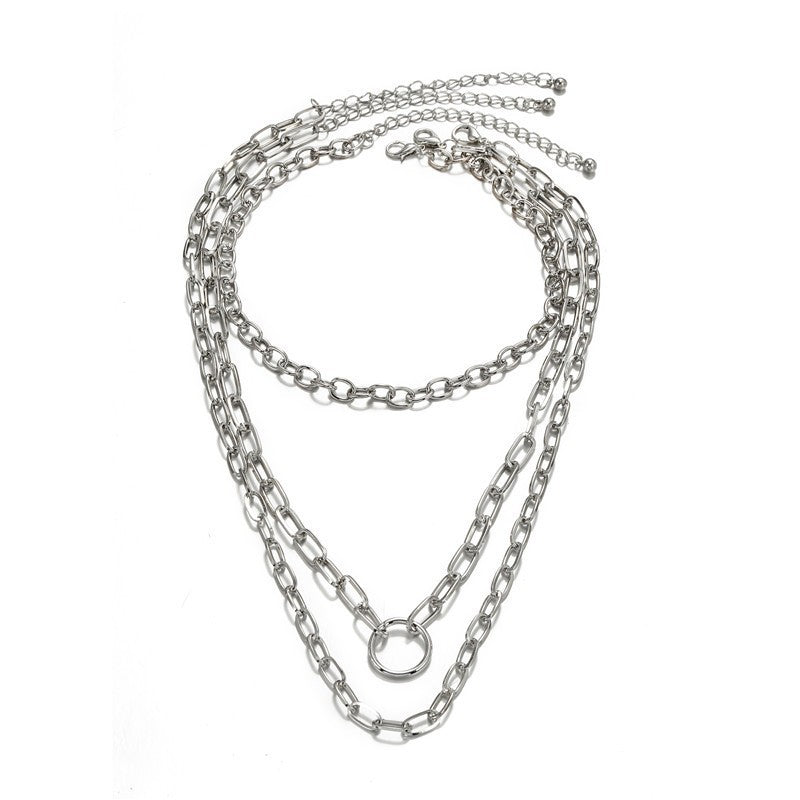 Casual Geometric Alloy Ball Chain Necklace