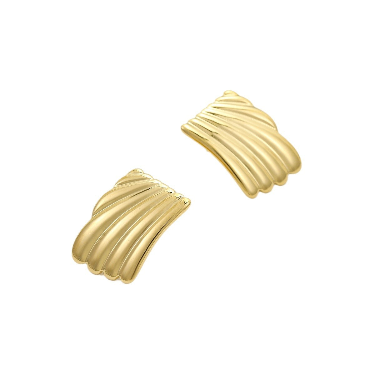 Pendientes minimalistas de acero inoxidable con diseño geométrico para mujer, con acabado chapado y estilo moderno de oficina