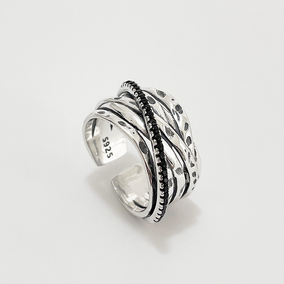 Anello a cuore da donna in argento sterling 925 vintage