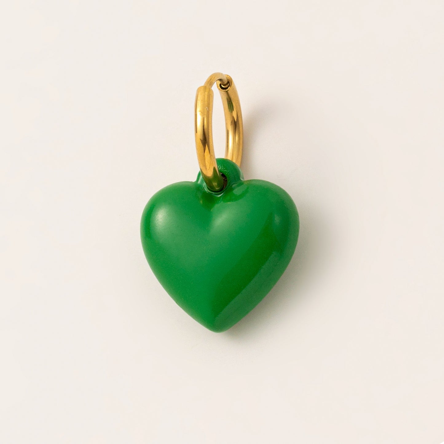 Red Drip Oil Heart Stainless Steel Charm Bar DIY Pendant