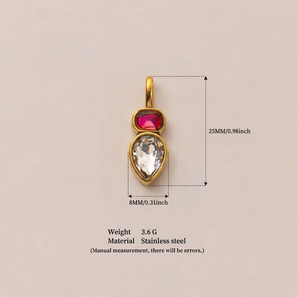 Charm a barra a stella in acciaio inossidabile placcato PVD oro 18 carati vintage
