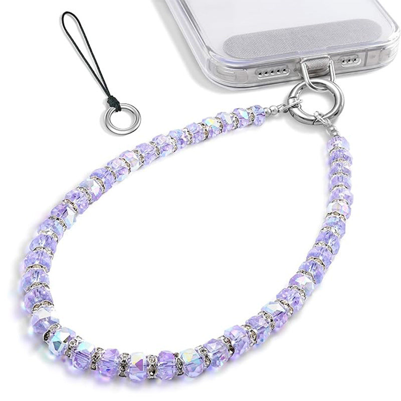Luxury Business Round Geometric Pearl Crystal Keychain Pendant