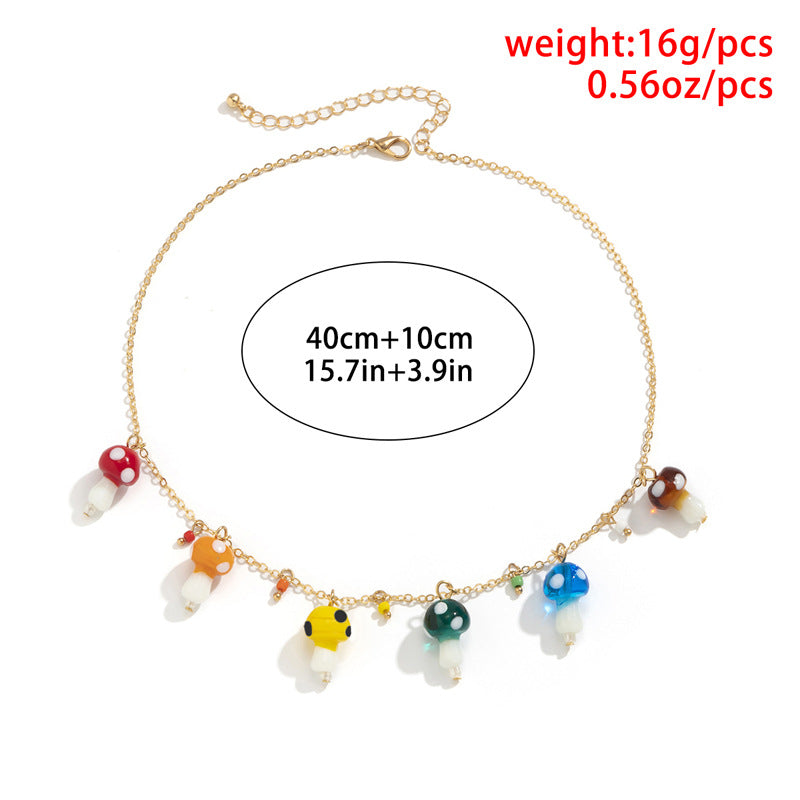 Hip-hop Ethnic Geometric Ceramic Pendant Plated Alloy Curb Chain Tassel Necklace