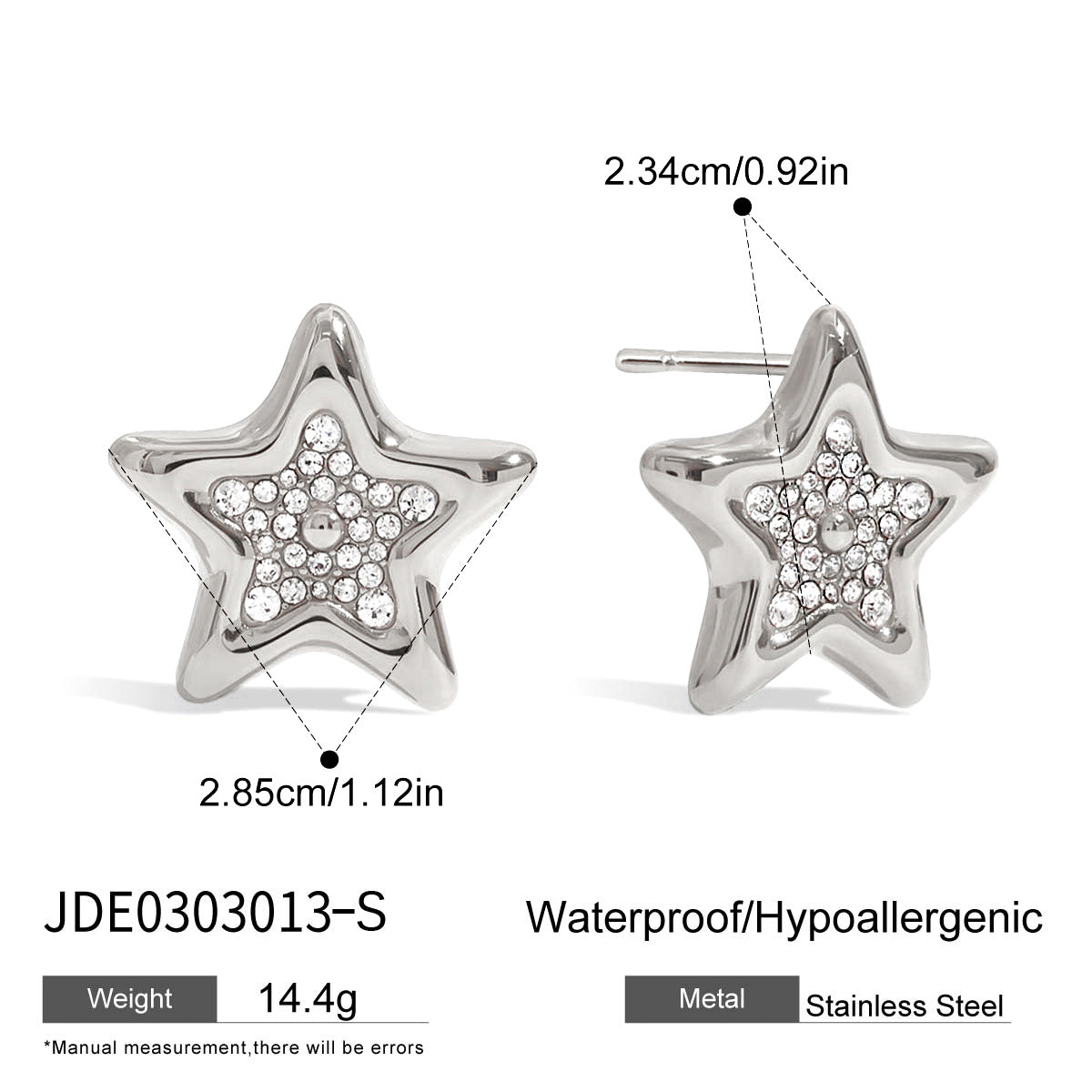 Pendientes Geométricos de Acero Inoxidable con Incrustaciones de Diamantes de Imitación para Mujer, Joyería de Moda Hipoalergénica de Acero Titanio Plateado