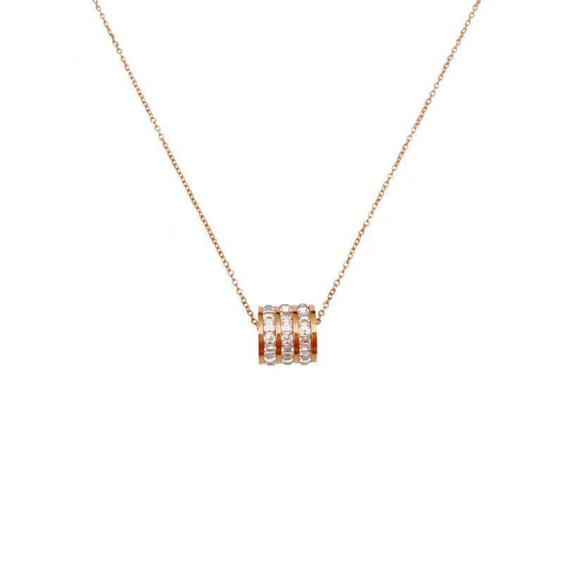 Minimalist Geometric Titanium Steel Necklace with Plated Finish for Women, Delicate Clavicle Chain