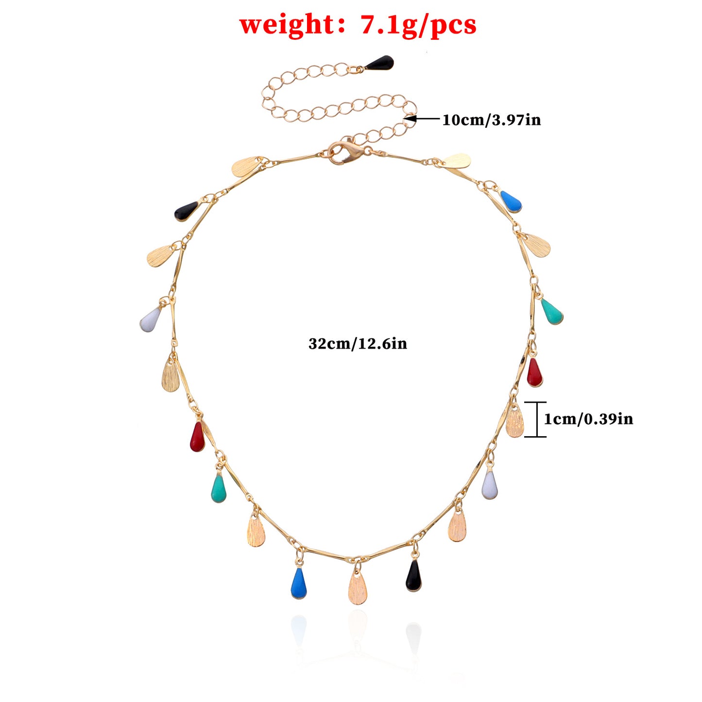 Creative Teardrop-Shaped Plated Alloy Pendant Necklace for Women