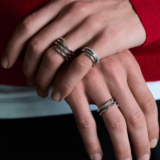 Geometric Stainless Steel Titanium Steel Ring for Women with Plating Finish Fashionable Minimalist Jewelry