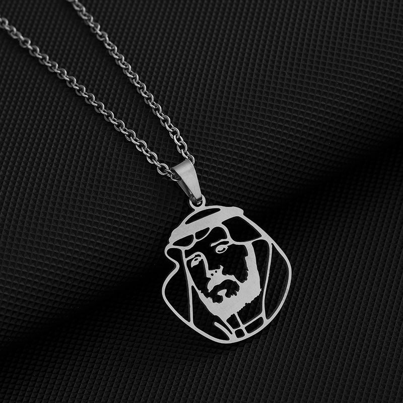 Collar con Colgante Geométrico Étnico de Acero de Titanio con Acabado Chapado para Mujer Diseño de Cadena en O
